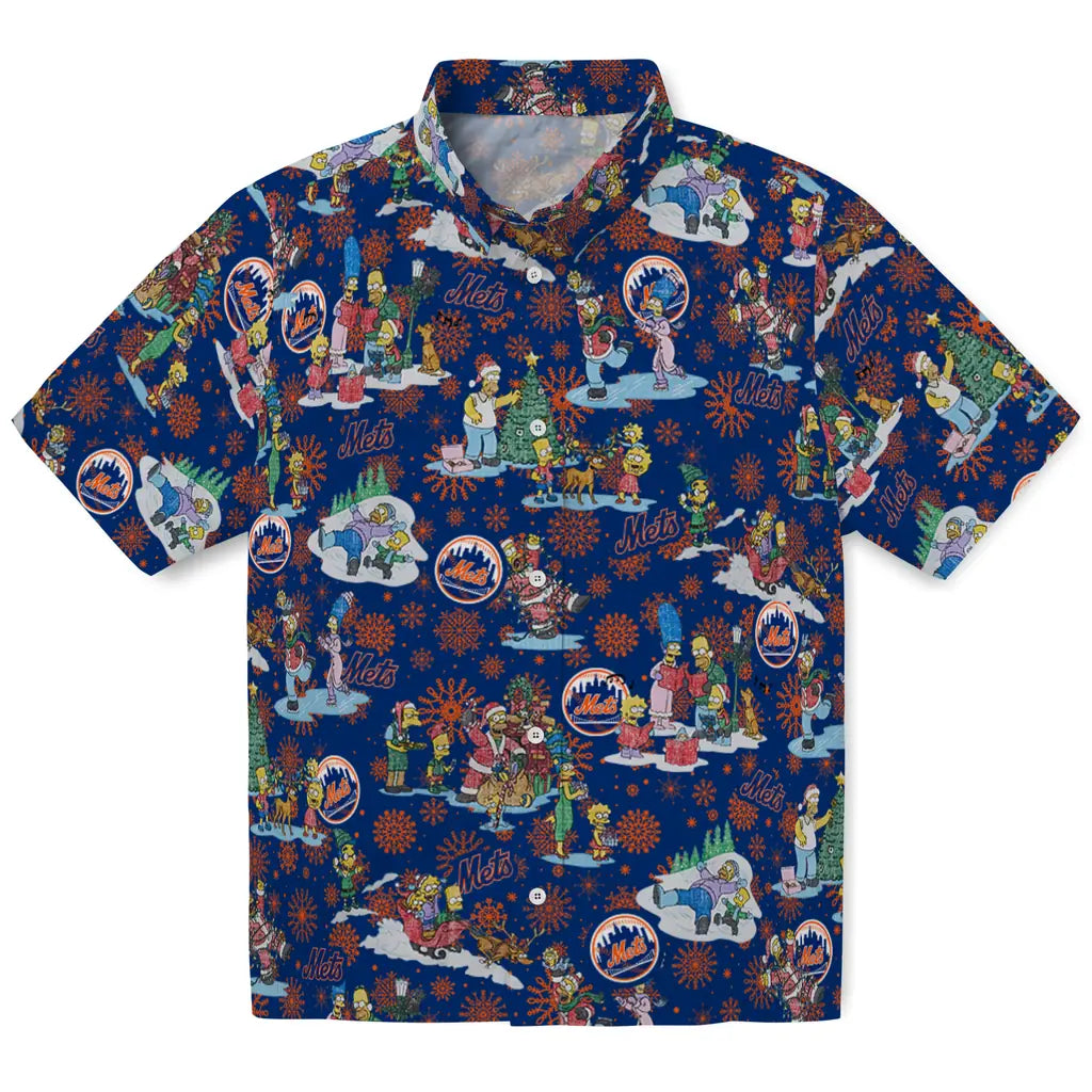 New York Mets Hawaiian Shirt - Simpsons Christmas | Moonbestprint