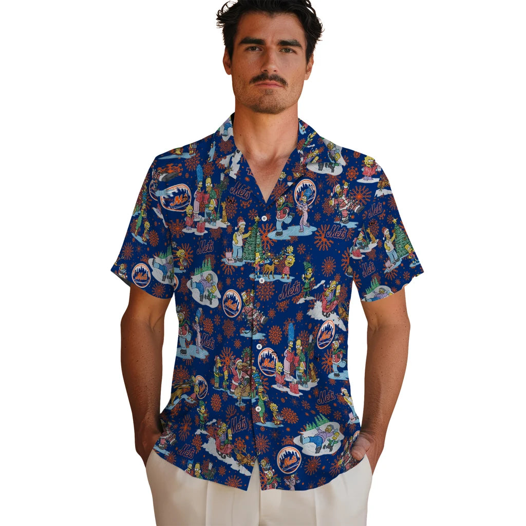 New York Mets Hawaiian Shirt - Simpsons Christmas | Moonbestprint