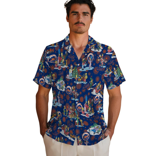 New York Mets Hawaiian Shirt - Simpsons Christmas | Moonbestprint