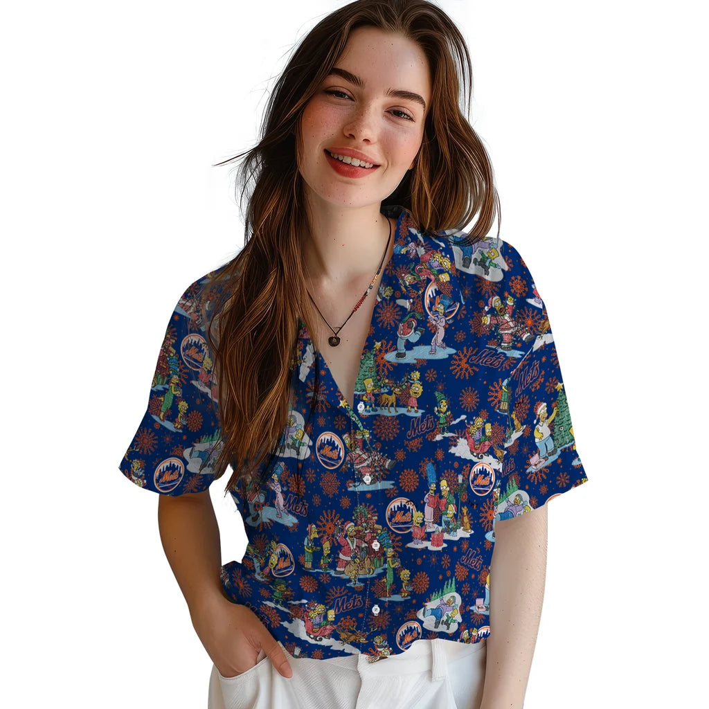 New York Mets Hawaiian Shirt - Simpsons Christmas | Moonbestprint
