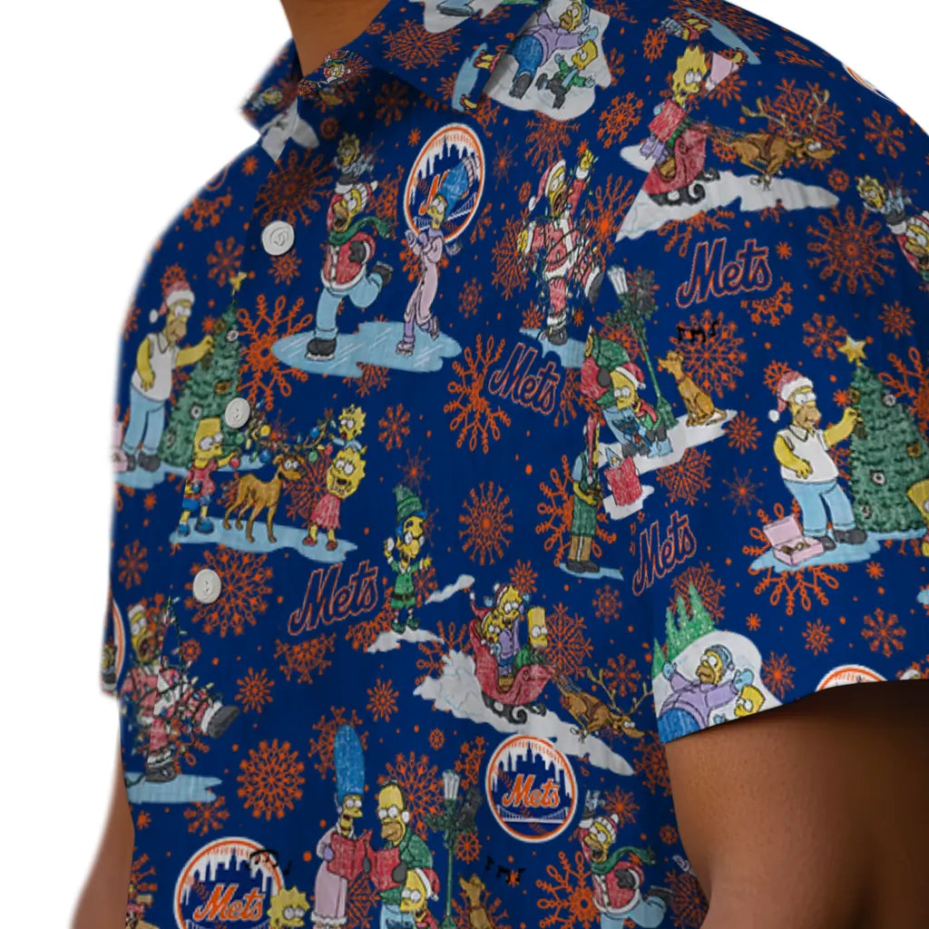 New York Mets Hawaiian Shirt - Simpsons Christmas | Moonbestprint