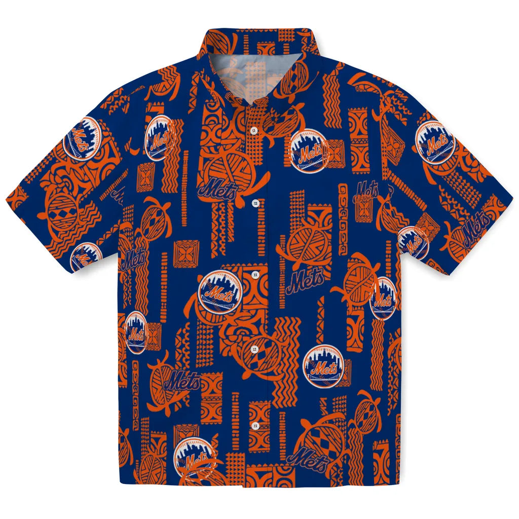 New York Mets Hawaiian Shirt - Turtle Lines | Moonbestprint