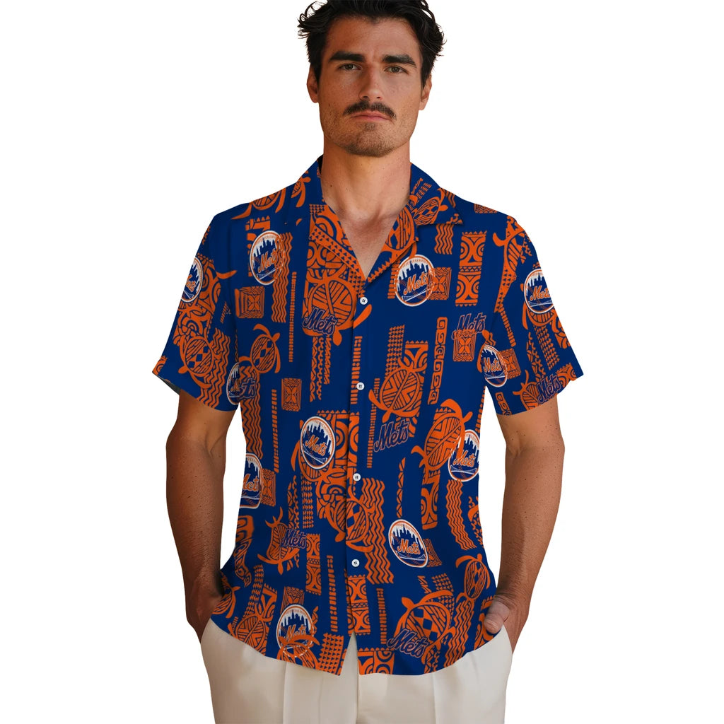 New York Mets Hawaiian Shirt - Turtle Lines | Moonbestprint
