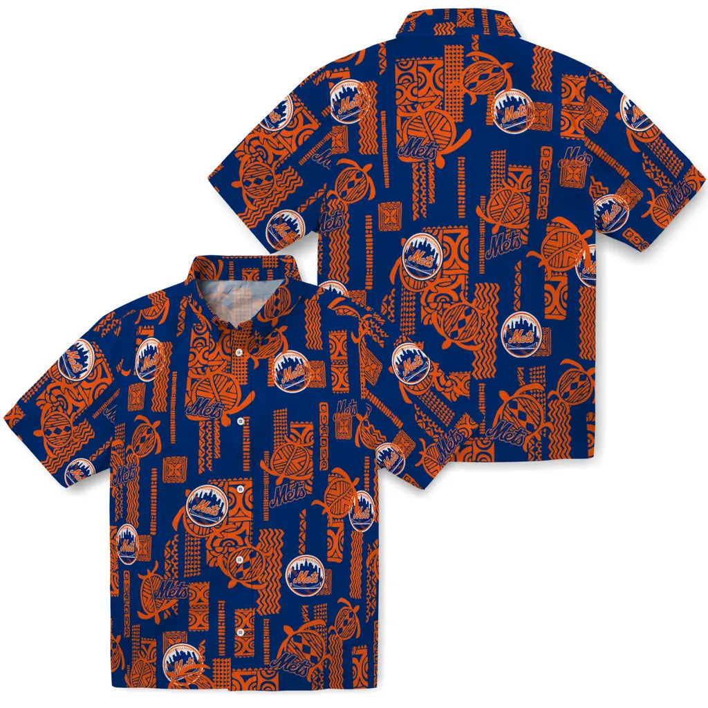 New York Mets Hawaiian Shirt - Turtle Lines | Moonbestprint