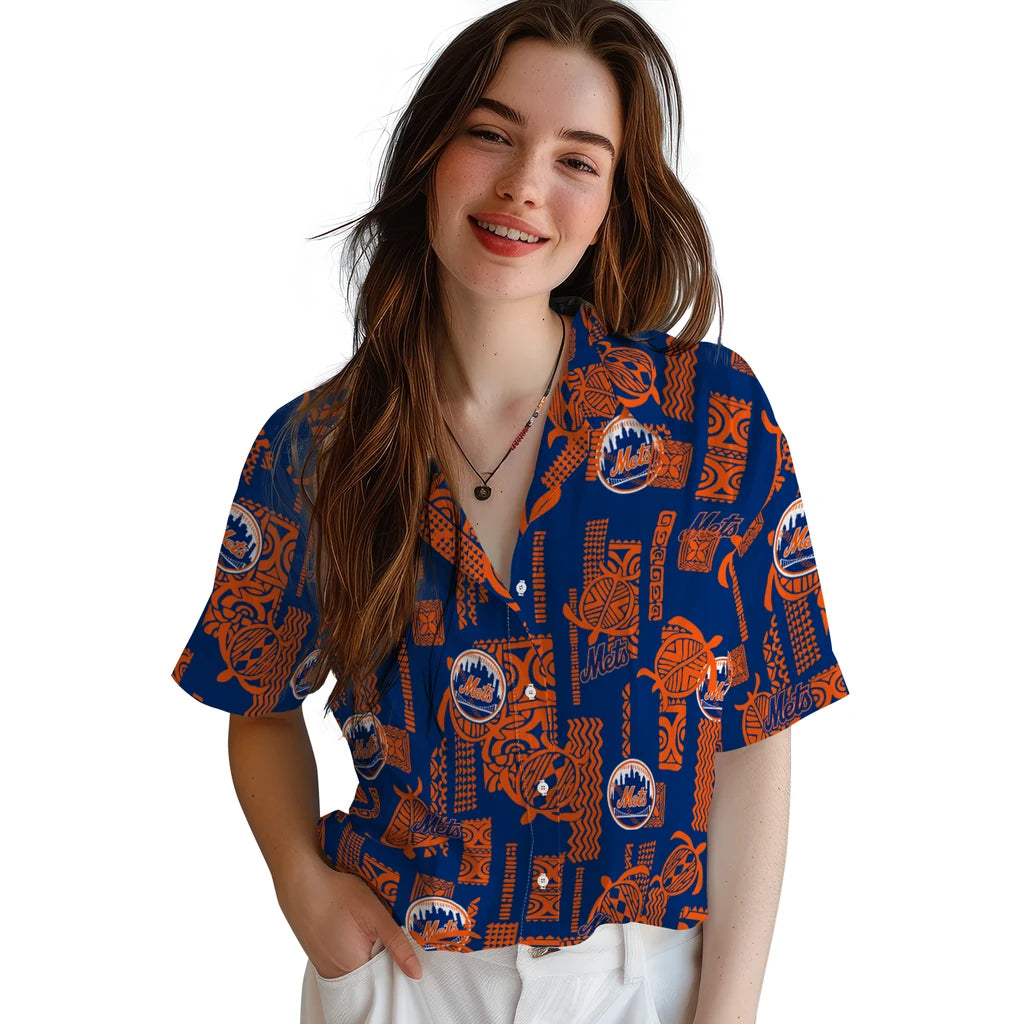 New York Mets Hawaiian Shirt - Turtle Lines | Moonbestprint