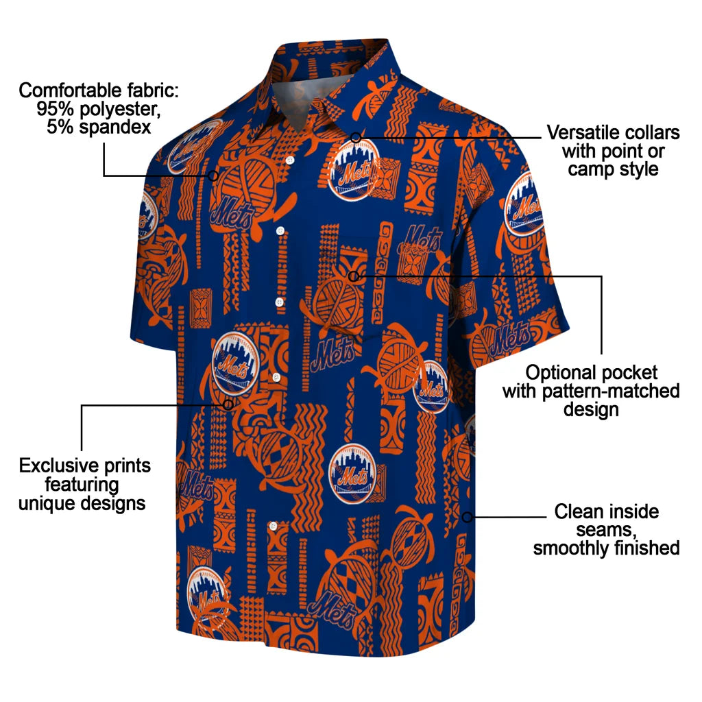 New York Mets Hawaiian Shirt - Turtle Lines | Moonbestprint