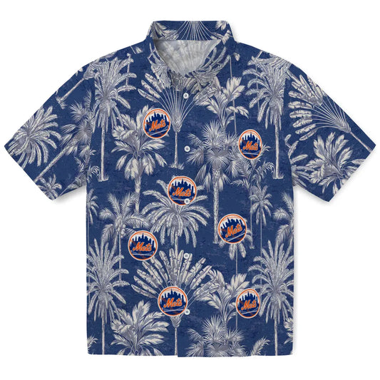 New York Mets Hawaiian Shirt - Vintage Palm Tree | Moonbestprint