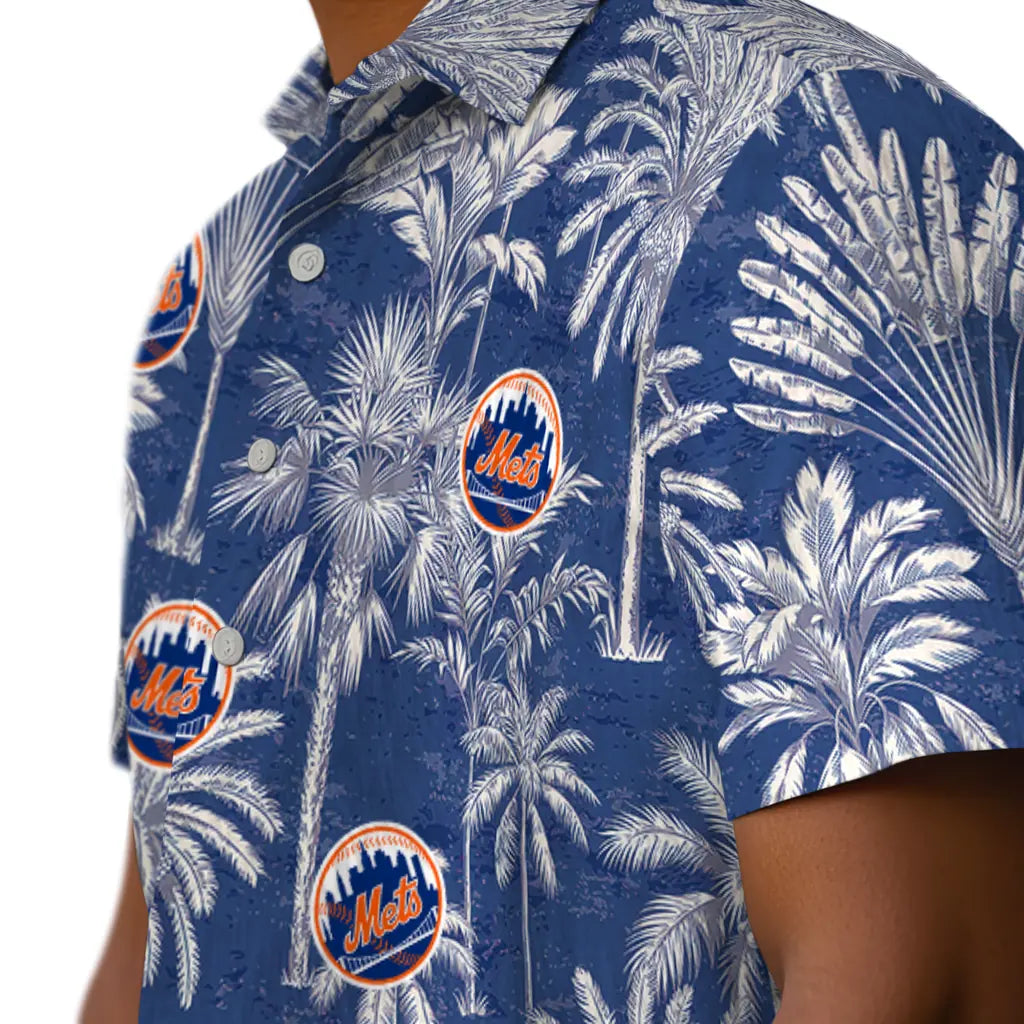 New York Mets Hawaiian Shirt - Vintage Palm Tree | Moonbestprint