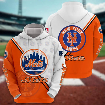 New York Mets Logo 3D MLB All Over Print Hoodie -Moonbestprint