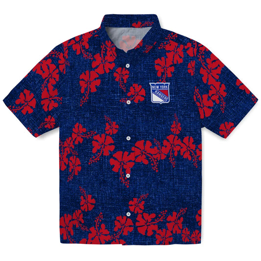 New York Rangers Hawaiian Shirt - 50th State Flower | Moonbestprint