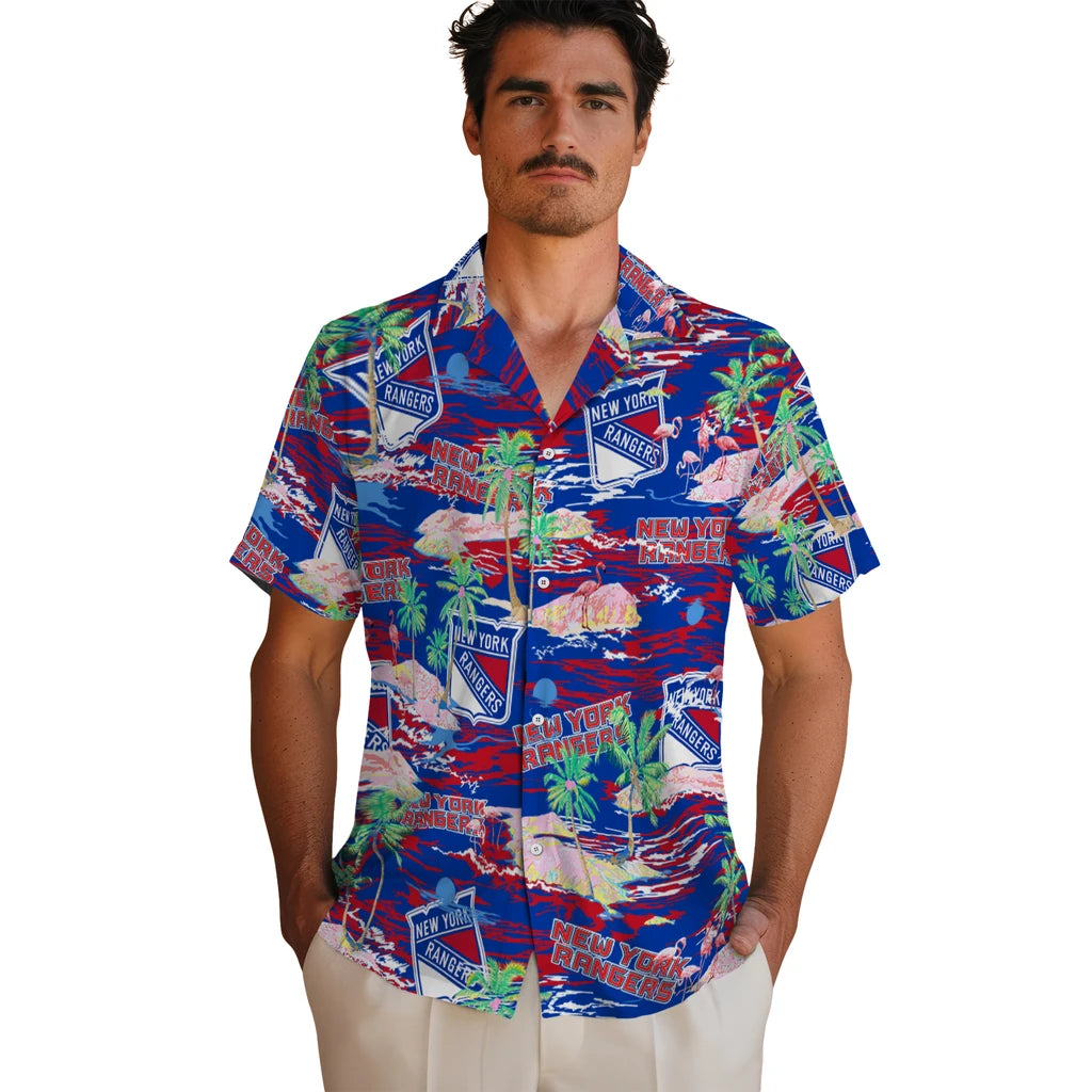 New York Rangers Flamingo Retreat 2026 Hawaiian Shirt – Moonbestprint