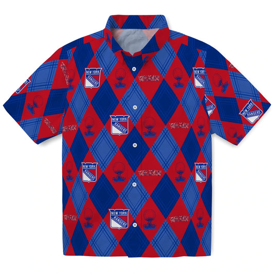 New York Rangers Hawaiian Shirt - Golfing Plaid | Moonbestprint