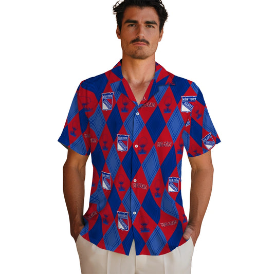 New York Rangers Hawaiian Shirt - Golfing Plaid | Moonbestprint