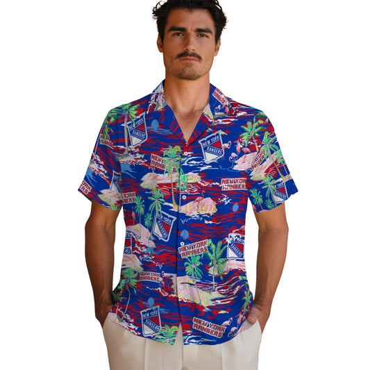 New York Rangers Hawaiian Shirt - Hawaii Island | Moonbestprint
