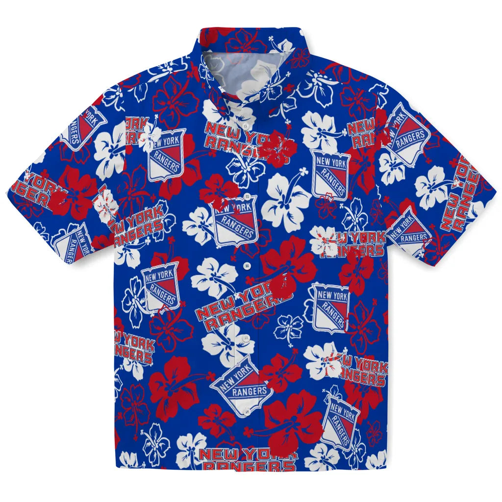 New York Rangers Hibiscus Bloom Hawaiian Shirt – Moonbestprint
