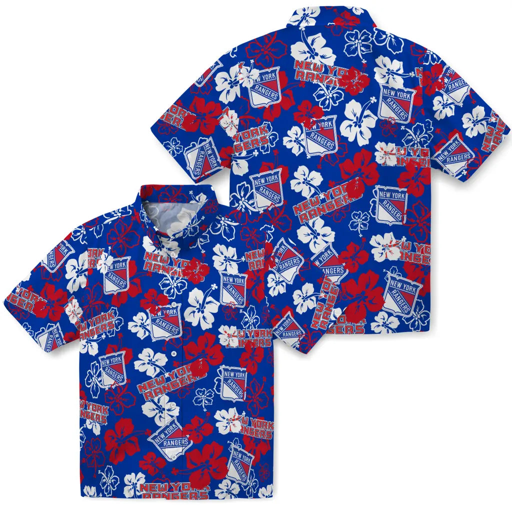 New York Rangers Hibiscus Bloom Hawaiian Shirt – Moonbestprint