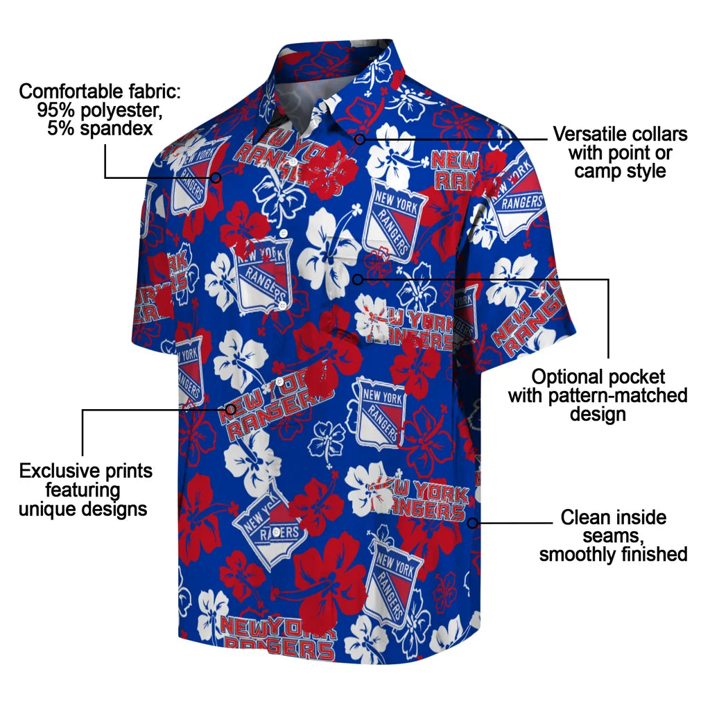 New York Rangers Hibiscus Bloom Hawaiian Shirt – Moonbestprint