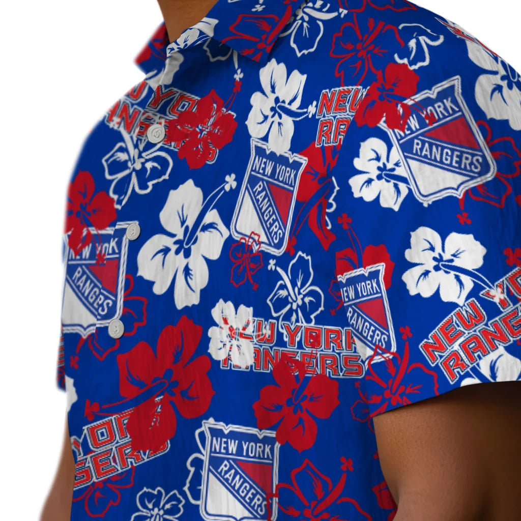 New York Rangers Hibiscus Bloom Hawaiian Shirt – Moonbestprint