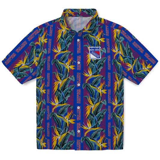 New York Rangers Hawaiian Shirt - Paradise Vines | Moonbestprint