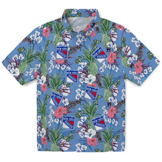 New York Rangers Hawaiian Shirt - Pineapple Bouquet | Moonbestprint
