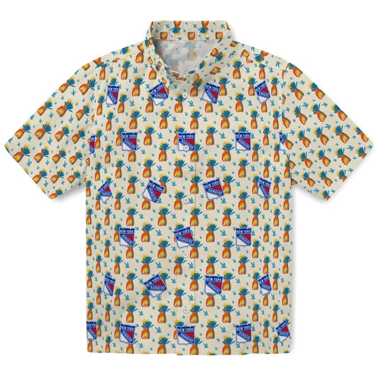 New York Rangers Hawaiian Shirt - Pineapple Delight | Moonbestprint