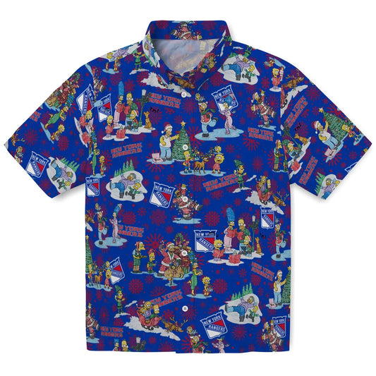 New York Rangers Hawaiian Shirt - Simpsons Christmas | Moonbestprint