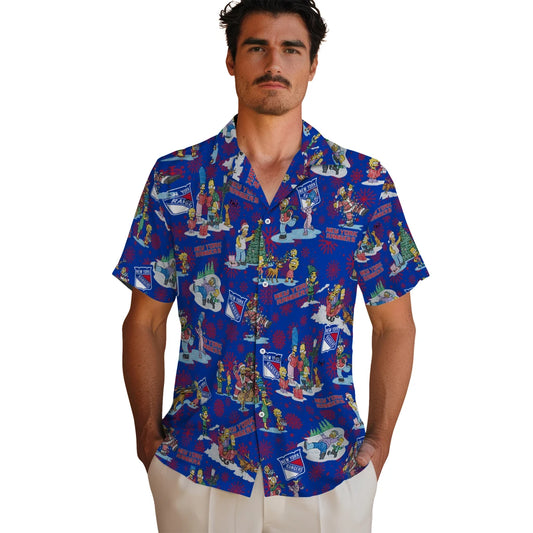 New York Rangers Hawaiian Shirt - Simpsons Christmas | Moonbestprint