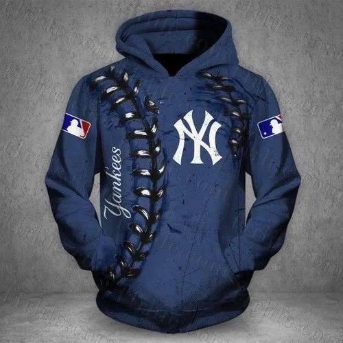 New York Yankees Baseball Zip 3D MLB All Over Print Hoodie -Moonbestprint