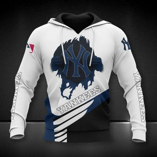 New York Yankees Big Logo MLB All Over Print Hoodie -Moonbestprint