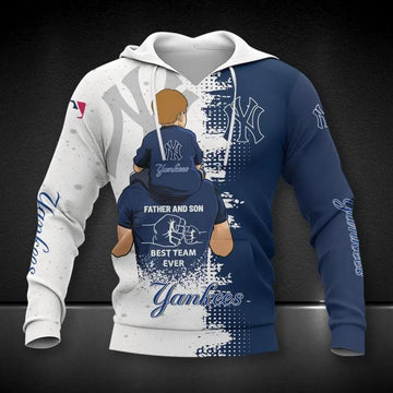 New York Yankees Dad And Son MLB All Over Print Hoodie -Moonbestprint