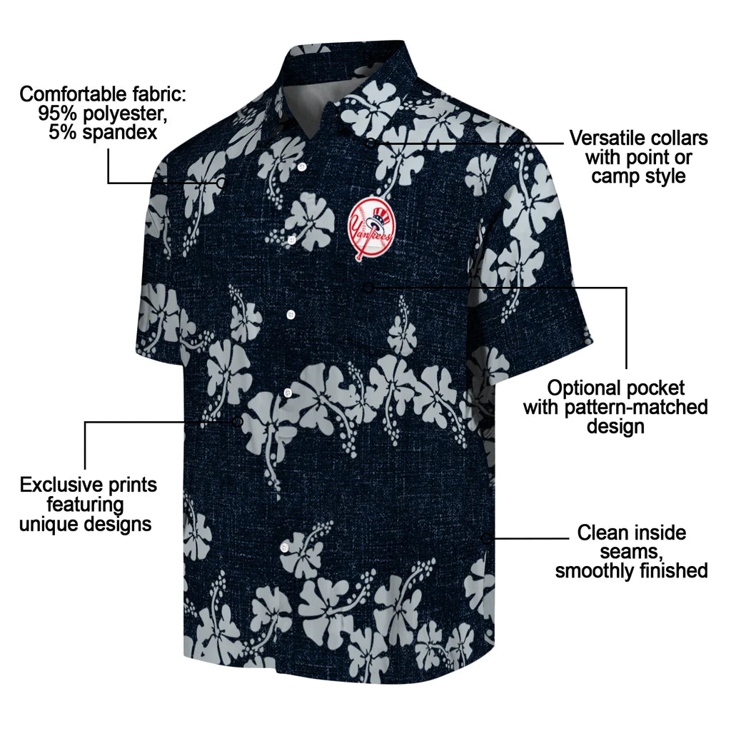 New York Yankees Hawaiian Shirt - 50th State Flower | Moonbestprint