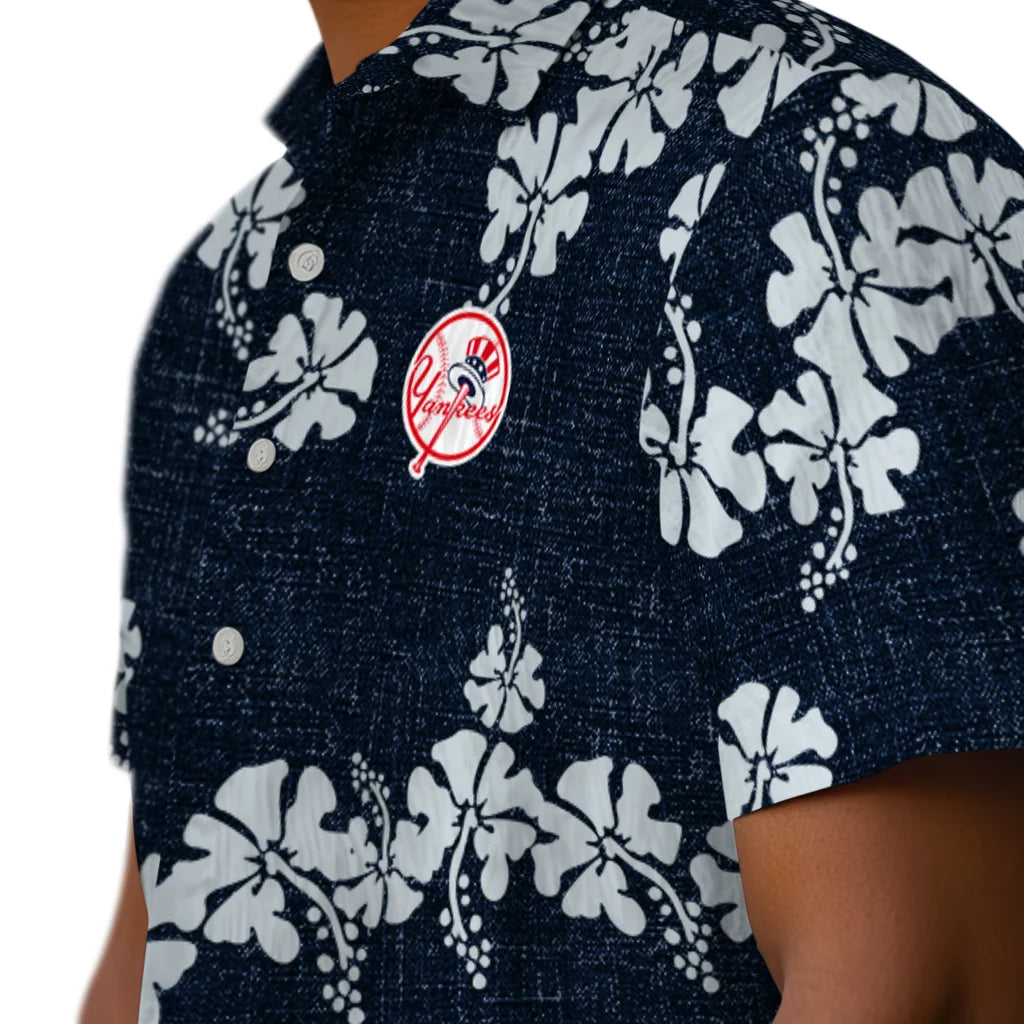 New York Yankees Hawaiian Shirt - 50th State Flower | Moonbestprint