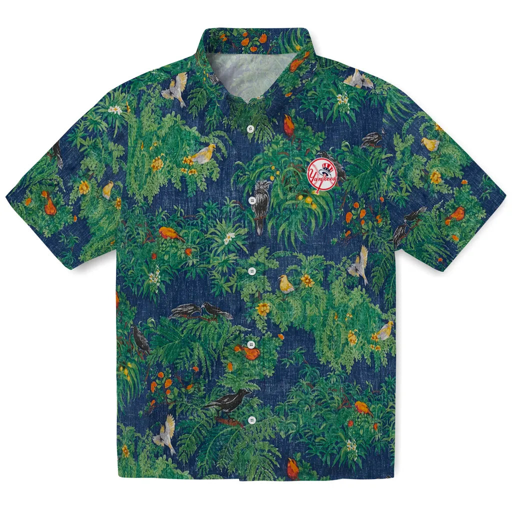 New York Yankees Hawaiian Shirt - Bird Canopy | Moonbestprint