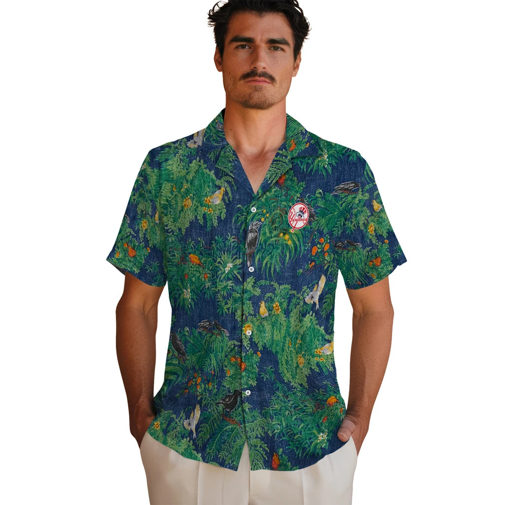 New York Yankees Hawaiian Shirt - Bird Canopy | Moonbestprint