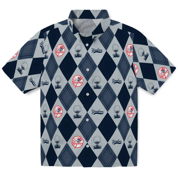 New York Yankees Hawaiian Shirt - Golfing Plaid | Moonbestprint