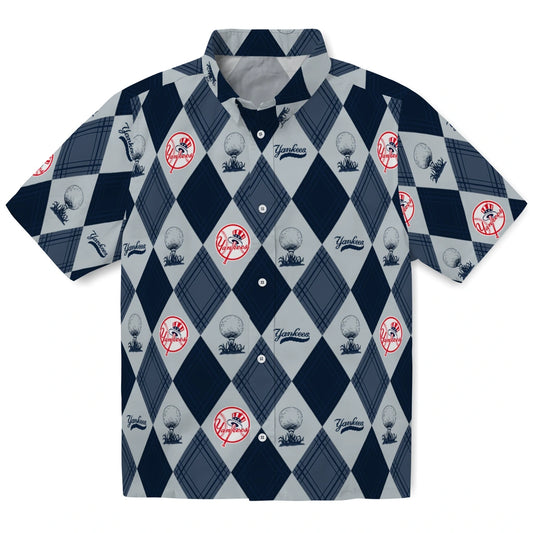 New York Yankees Hawaiian Shirt - Golfing Plaid | Moonbestprint