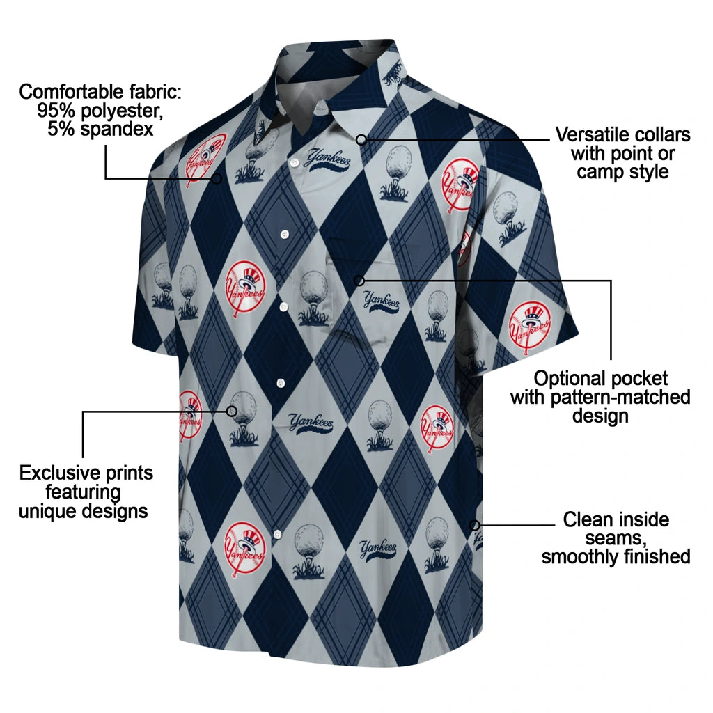 New York Yankees Hawaiian Shirt - Golfing Plaid | Moonbestprint