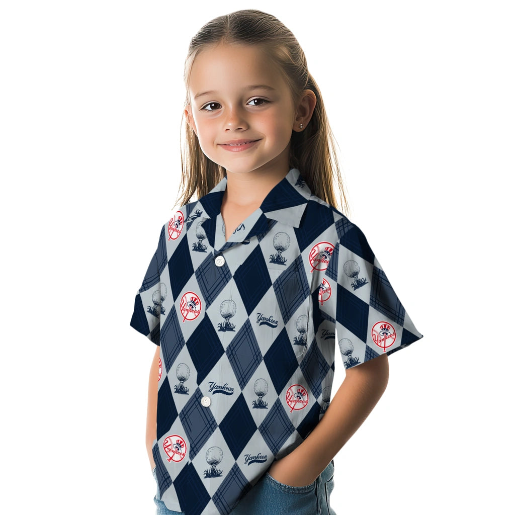 New York Yankees Hawaiian Shirt - Golfing Plaid | Moonbestprint