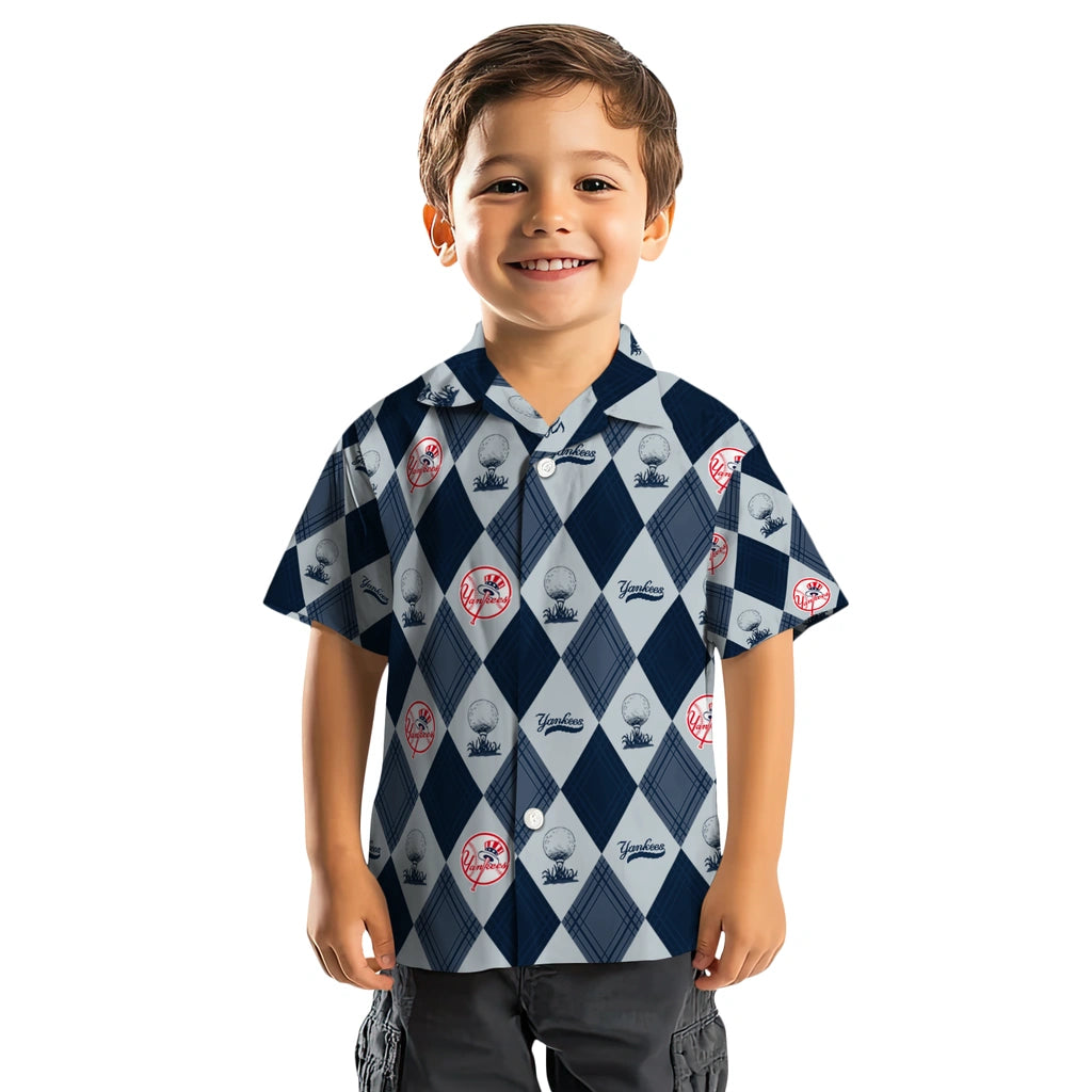 New York Yankees Hawaiian Shirt - Golfing Plaid | Moonbestprint