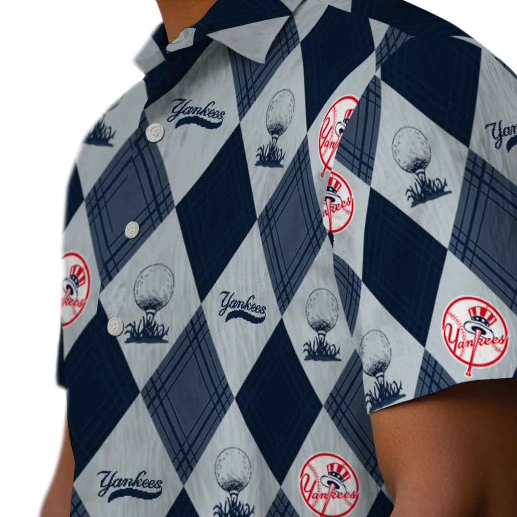 New York Yankees Hawaiian Shirt - Golfing Plaid | Moonbestprint