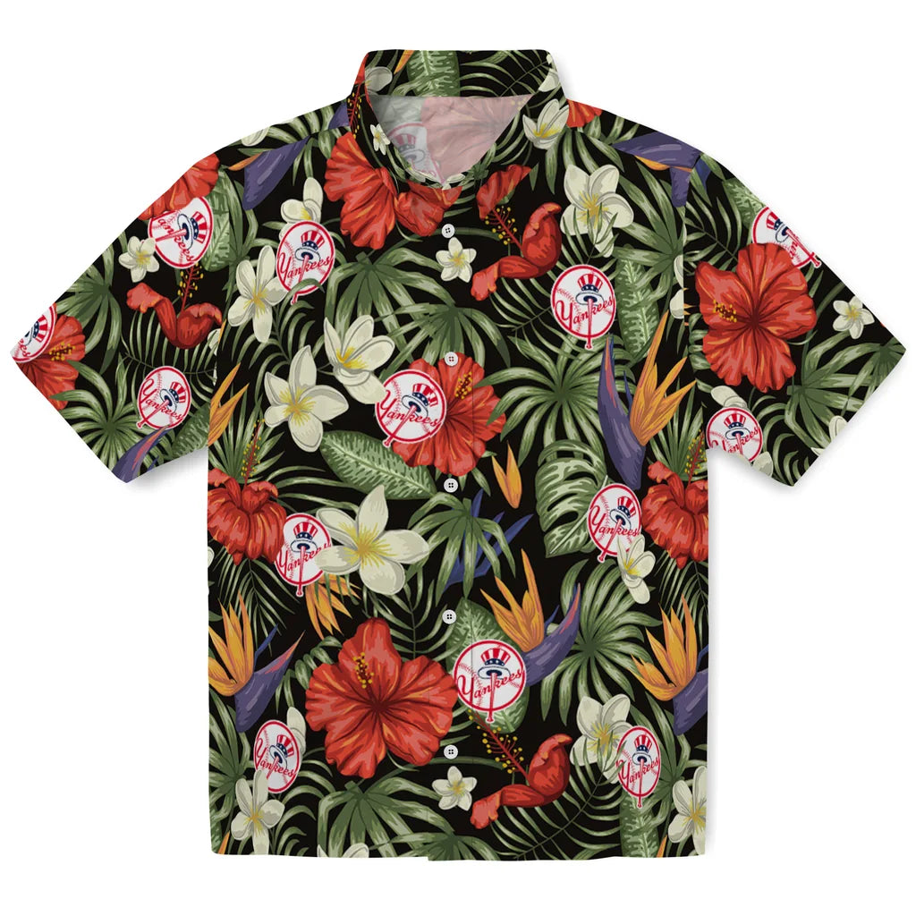 New York Yankees Hawaiian Shirt - Hawaii Floral Hibiscus | Moonbestprint