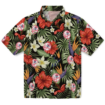 New York Yankees Hawaiian Shirt - Hawaii Floral Hibiscus | Moonbestprint