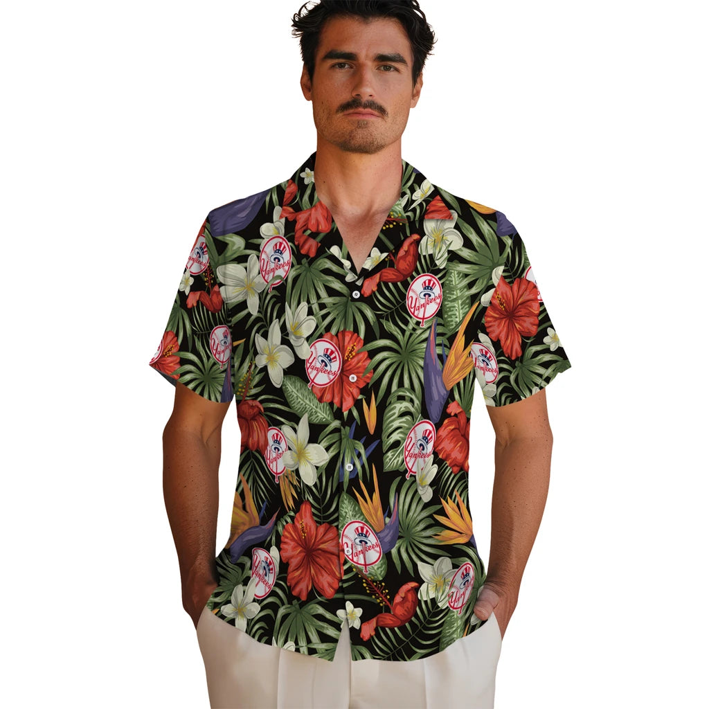 New York Yankees Hawaiian Shirt - Hawaii Floral Hibiscus | Moonbestprint