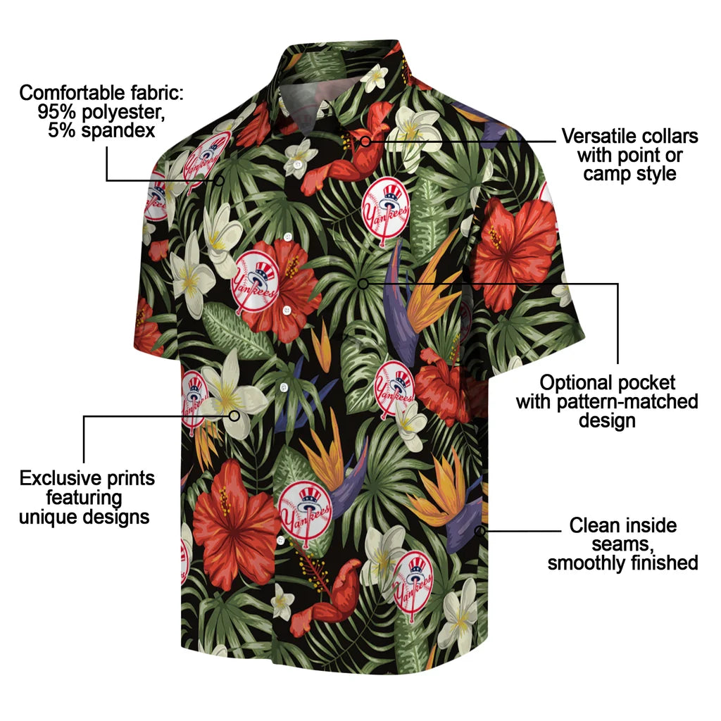 New York Yankees Hawaiian Shirt - Hawaii Floral Hibiscus | Moonbestprint