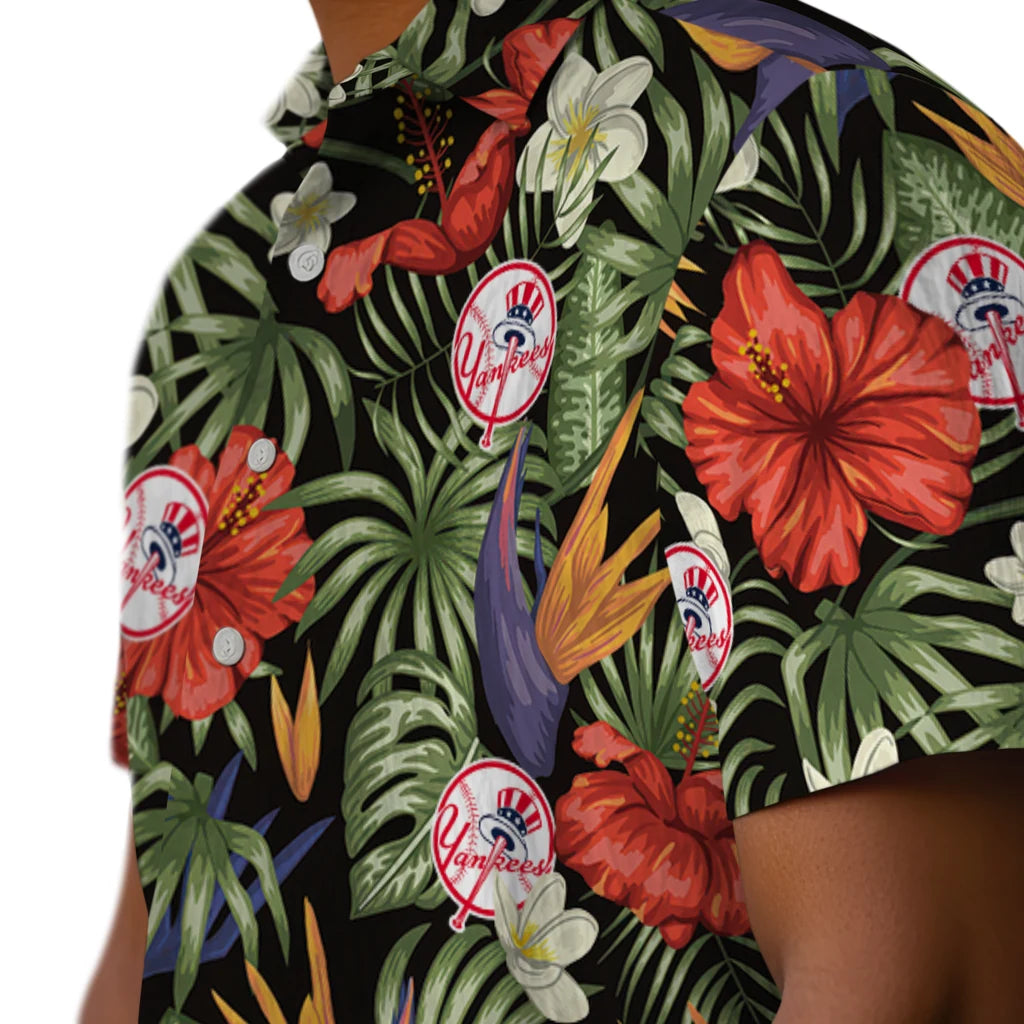 New York Yankees Hawaiian Shirt - Hawaii Floral Hibiscus | Moonbestprint