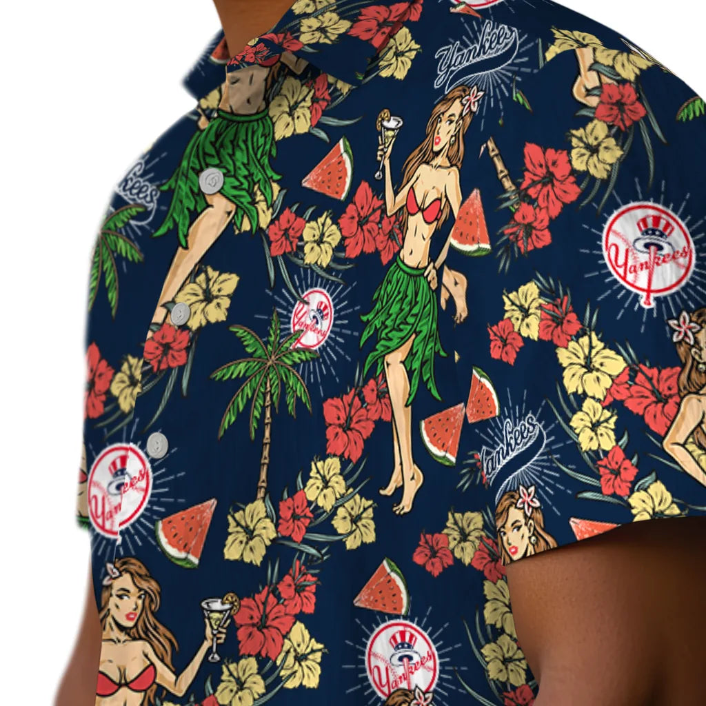 New York Yankees Hawaiian Shirt - Hawaiian Girls Design | Moonbestprint