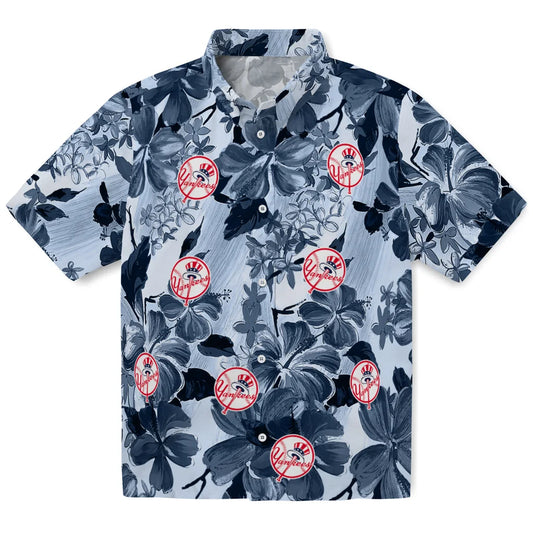 New York Yankees Hawaiian Shirt - Hibiscus Arrangement | Moonbestprint