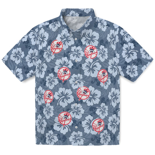New York Yankees Hawaiian Shirt - Hibiscus Cluster | Moonbestprint