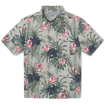 New York Yankees Hawaiian Shirt - Hibiscus Designs | Moonbestprint
