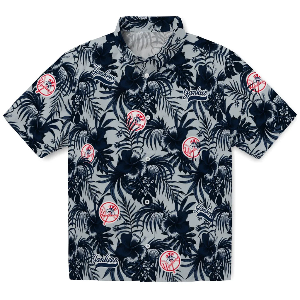 New York Yankees Hawaiian Shirt - Hibiscus Exotic | Moonbestprint